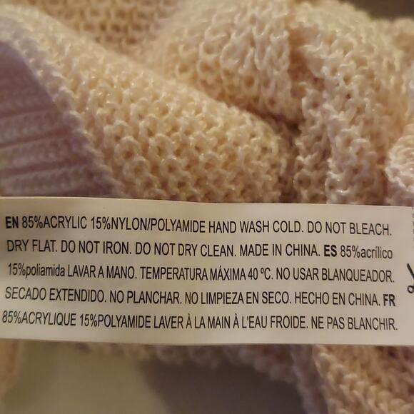 Forever 21 Double V-Neck Sweater Medium Ivory Ballet Core Coquette Minimalist - Picture 7 of 7